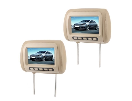 Reproductor de Dvd para Coche Lia 2 Piezas Universal 7 en Hd Respaldo de Coche para Lcd Reproductor de Video Control Inalámbrico Mp5 Pantalla Marró...