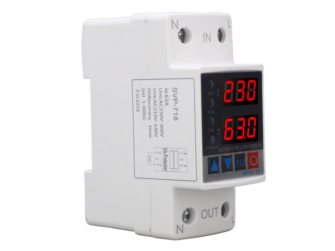 Protector De Voltaje Ajustable Con Reinicio Automático Para Sobrecarga Y Subcarga, Dispositivo Inteligente Ac220v 63a