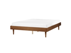 Cama con somier BELIANI Toucy de Madera de caucho Madera clara 165x204x38