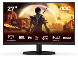 Monitor curvo Full HD para juegos C27g42e de 27 pulgadas, 180 Hz, 1 ms, Freesync Premium (1920 x 1080, 1 HDMI 2.0, 1 pantalla AOC)