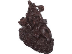Estatua De Cai Shen De Ébano Tallada A Mano, Figura China De Prosperidad Según El Feng Shui, Elemento Decorativo.