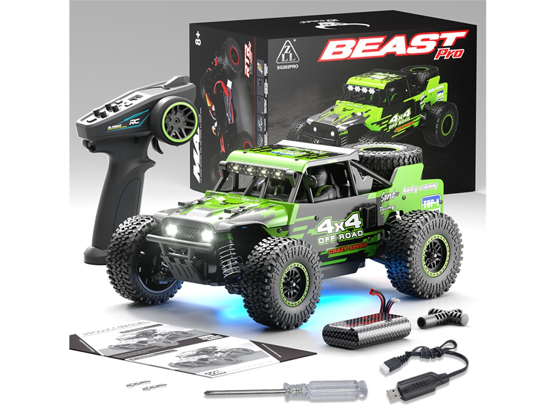 Verde Escobillas Dos Bateríaszll Sg202 Pro/max Rtr 1/20 2.4g 4wd 40/55km/h Escobillas Led Off-road Escalada Proporcional Juguete