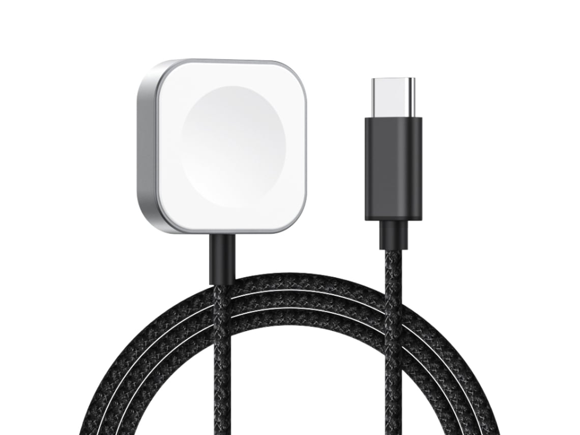Cargador inalámbrico magnético rápido con interfaz USB-C para Apple Watch Series 9 - Negro