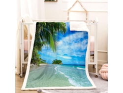 Manta de microfibra con estampado de paisaje náutico, 130x150cm
