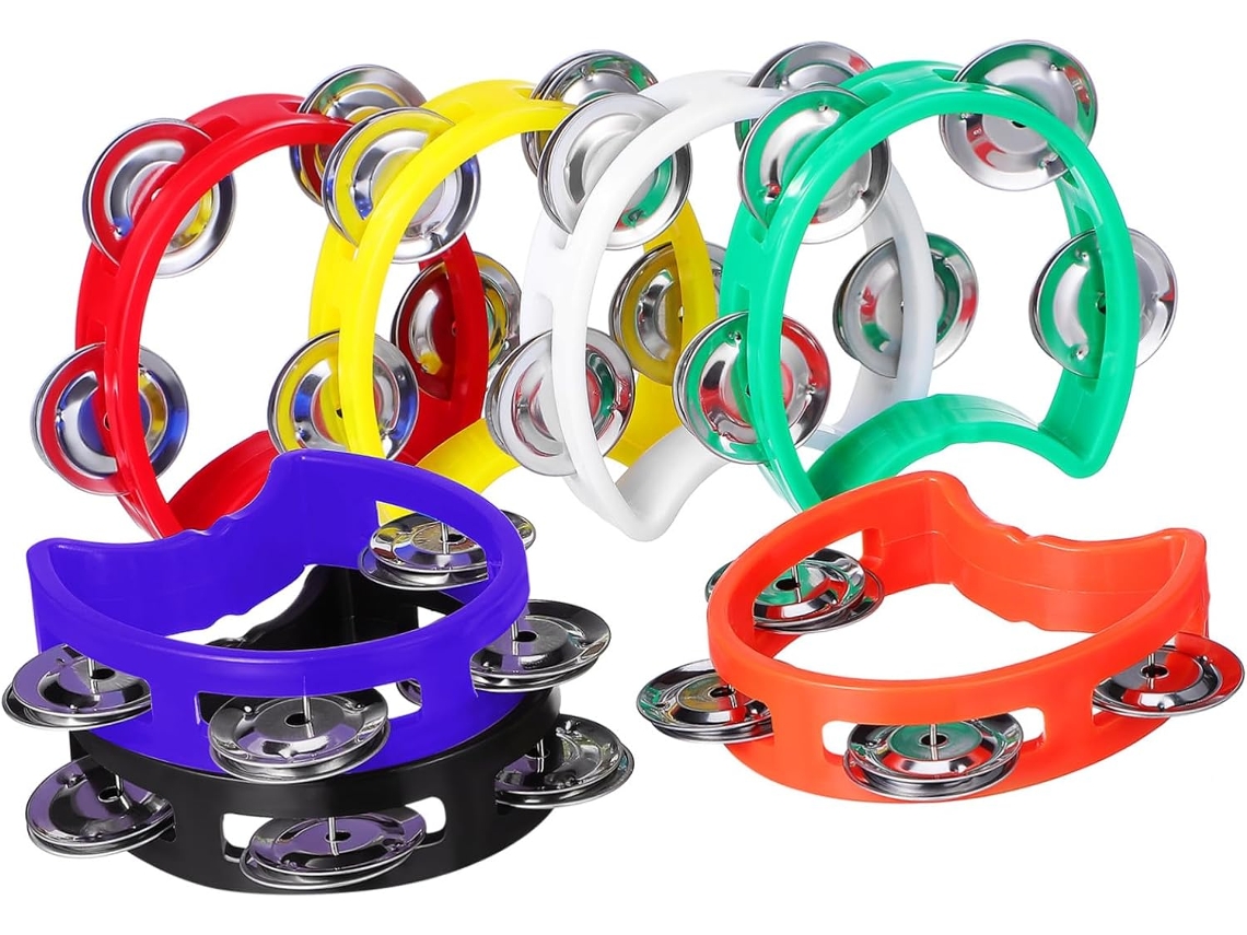 Panderetas De Plástico Pequeñas Y Portátiles, Multicolor