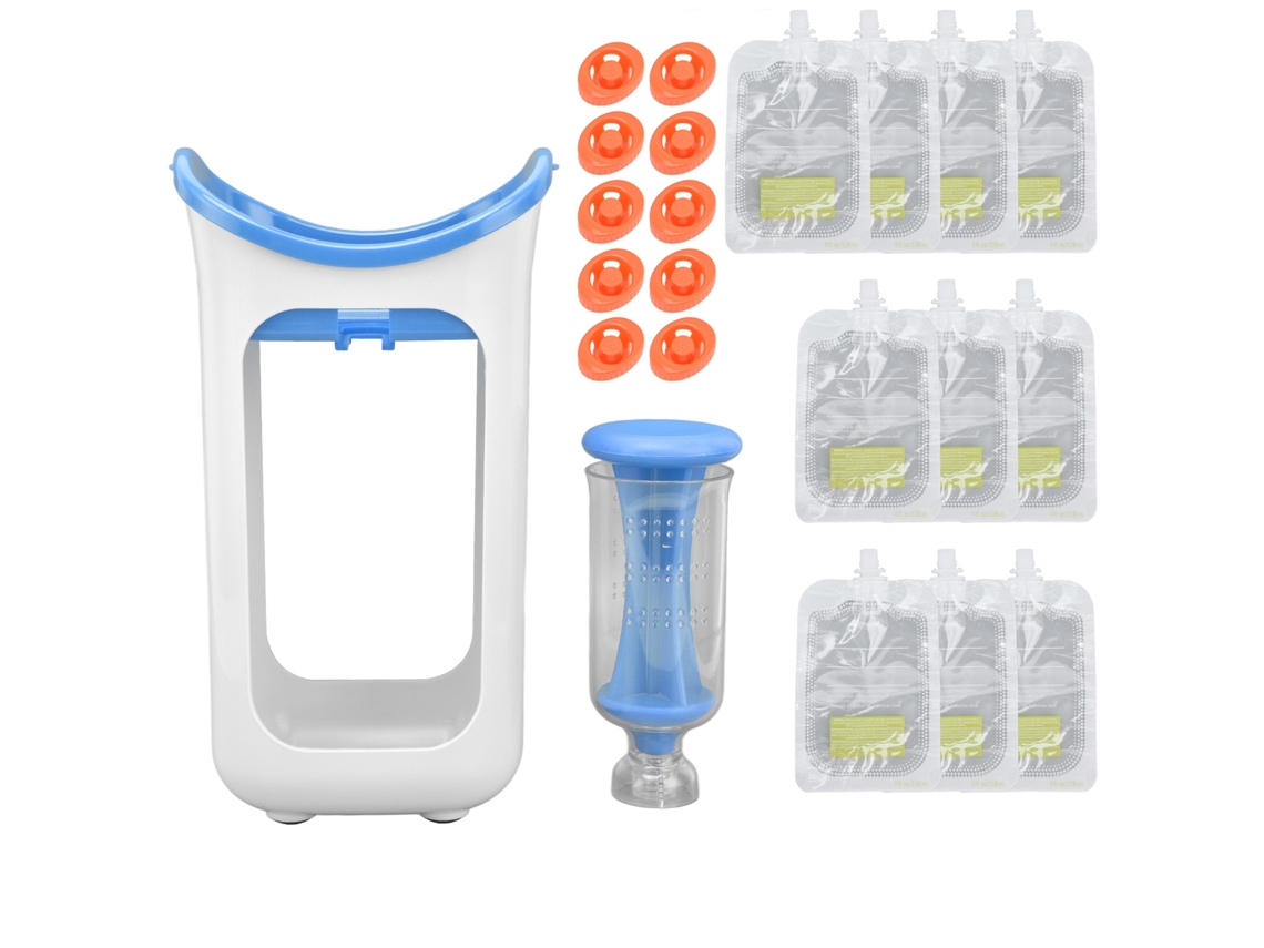 Procesador De Purés Para Bebés - Seguro, Saludable, Fácil De Limpiar, Material Abs Con Accesorios - Azul