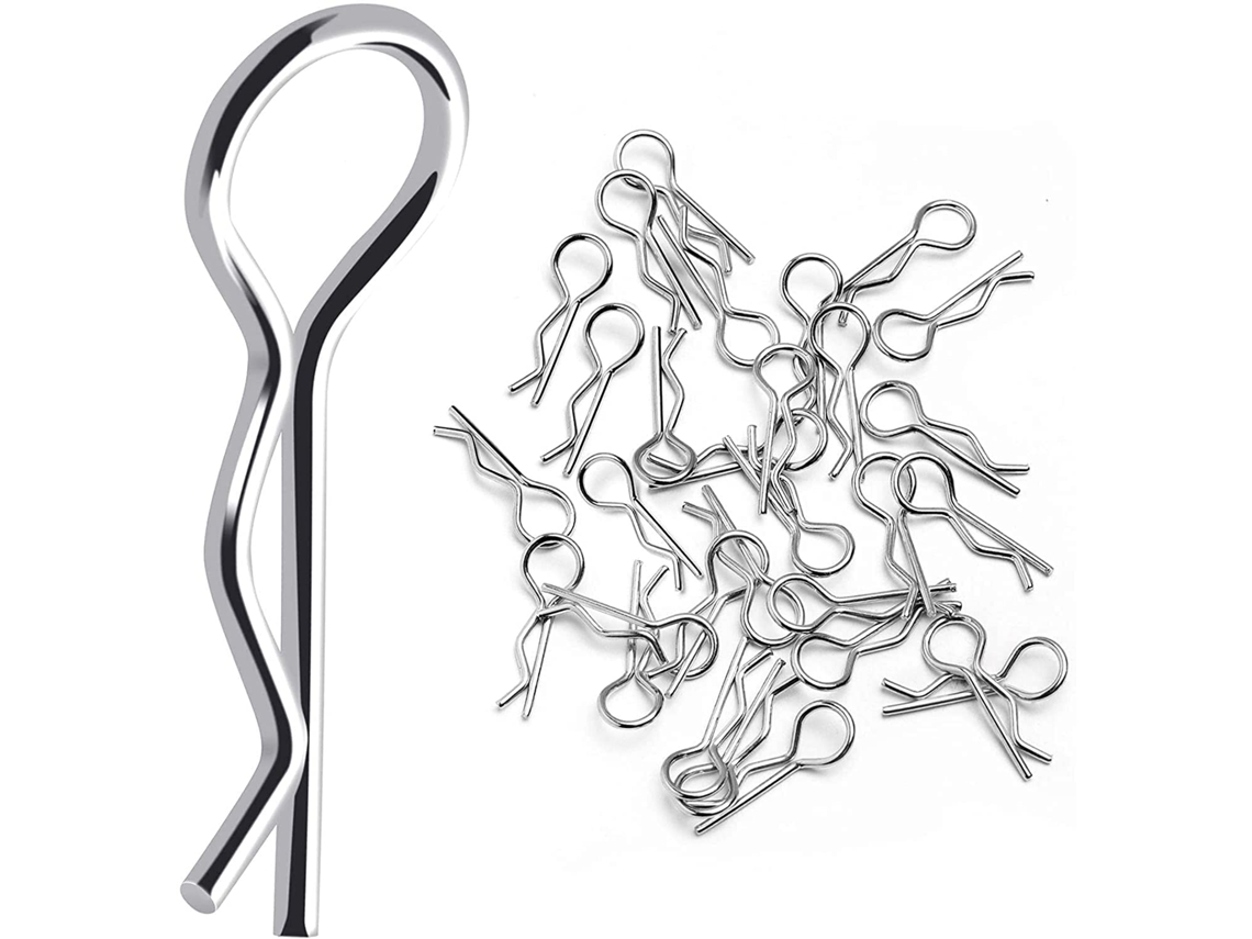 Pieza para Teledirigidos Acero inoxidable Rc Auto Shell Cuerpo Clip Pin 1/16 Cuerpo Shell Clip Rc Modelos, 10pcs