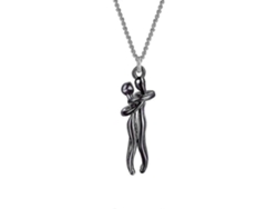 Collar con colgante de pareja abrazándose, joyería de estilo romántico, regalo de San Valentín