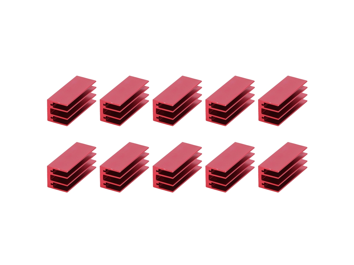 2026as-10 Piezas Disipador de calor de aluminio 40x16x16mm Kit radiador Refrigerador térmico Rojo