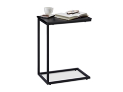 Relaxdays Mesa Auxiliar, Dm-metal, Negro, 61 X 30 X 45 Cm