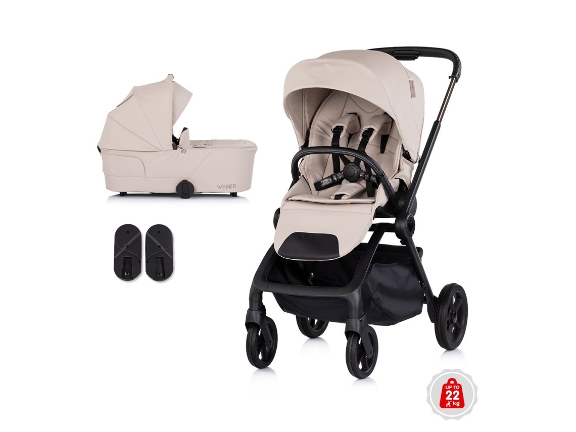 Carrito De Bebé 2 En 1 Chipolino Winner Con Capazo Plegable Y Asiento Reversible Hasta 22 Kg - Latte