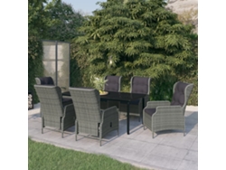 Conjunto De 7 Peças De Jantar Para Jardim Cinzento Claro Dkd Home Decor