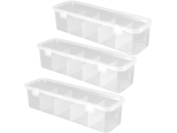 Organizador 3 Piezas Accesorios Cabello Cables Cajas Múltiples Compartimentos Tapas Almacenamiento Elegante