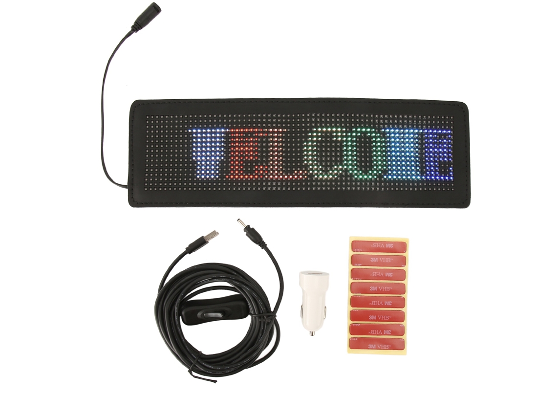 Letrero Led Para Coche Programable Mediante Aplicación, Usb De 5 V, Enchufe 12-24 Flexible, Programa