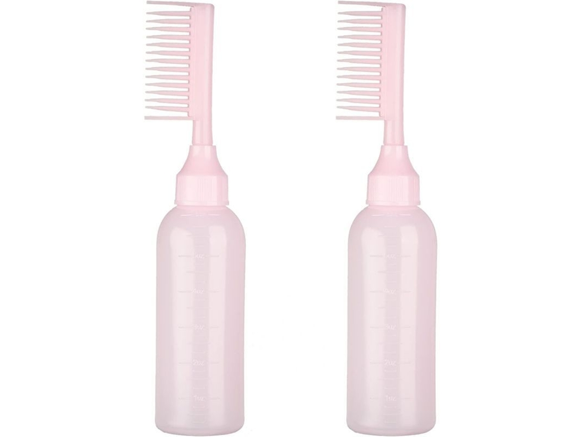 Paquete De 2 Botellas Aplicadoras De Tinte Para El Cabello Con Peine Para Raíces