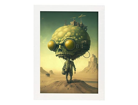 NACNIC Poster Calavera En Estilo Surrealismo Cinematográfico Ilustraciones Y Grabados De Historieta Abstracta Y Artística A3 Marcos Blancos