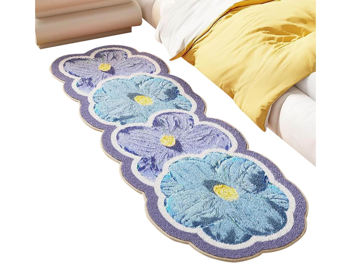 Alfombrilla de baño con estampado floral – Alfombrilla antideslizante de 119,9 x 49,8 cm – Alfombrilla de cocina lavable y absorbente