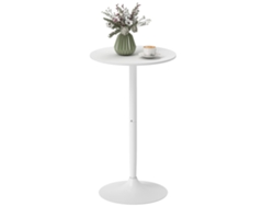 Mesa alta de bar para 2 personas, 60x60x102 cm, blanca