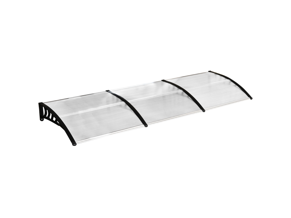 Toldo Para Puerta De Entrada De 90x295 Cm, Inclinado, De Policarbonato Con Protección Uv.
