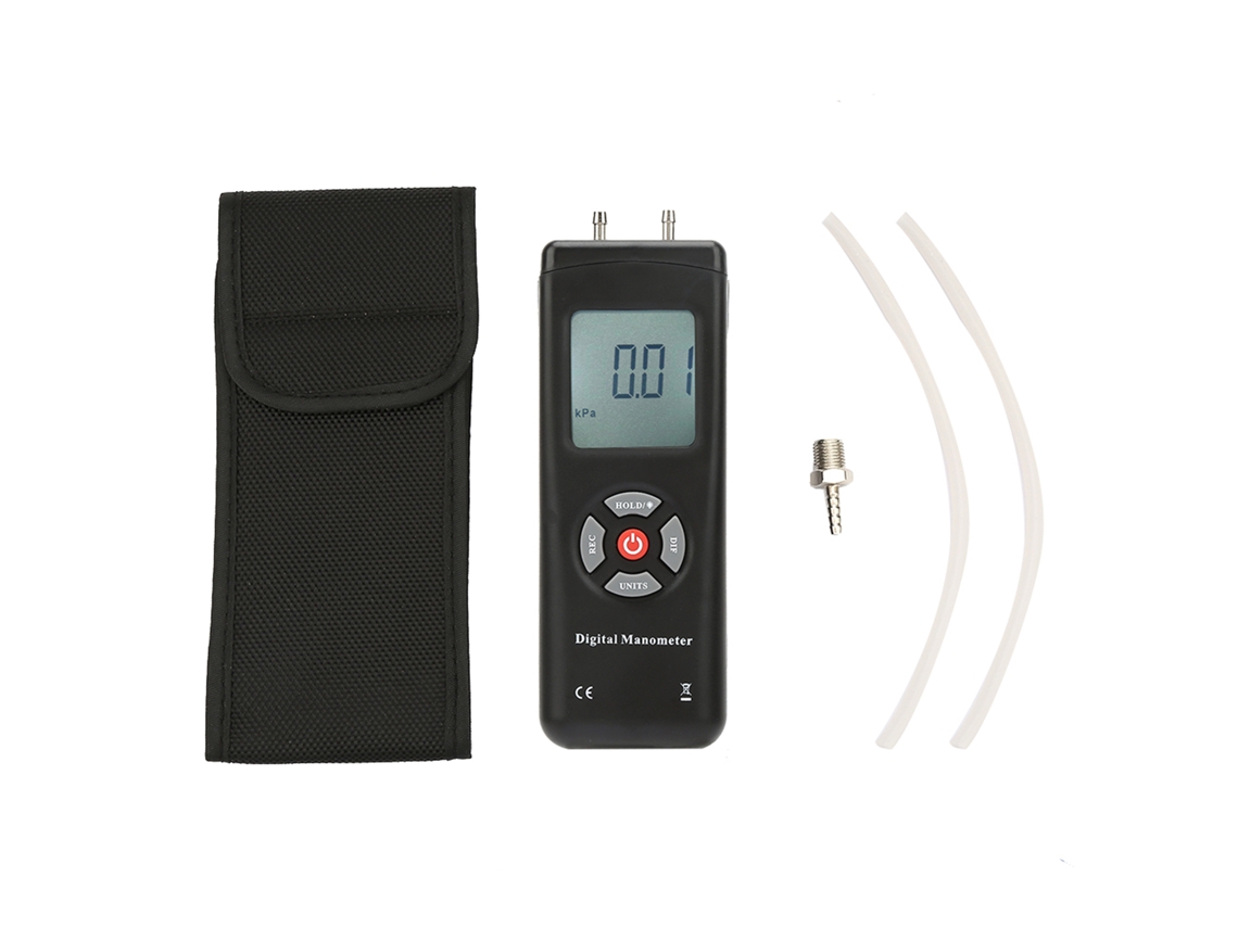 Manómetro Digital Portátil Tl100 Para Presión Diferencial Con 11 Unidades, Pantalla Iluminada Y Funciones De Calibración.