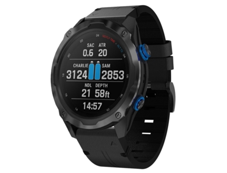 Correa de Reloj Inteligente para Garmin Descent MK 2i 26 mm con Hebilla de Acero de Cuero (Negro)