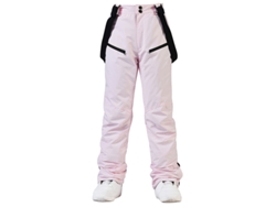 Pantalones de esquí unisex, pantalones de nieve aislantes, resistentes al viento y al agua, correas ajustables y extraíbles, rosa, S