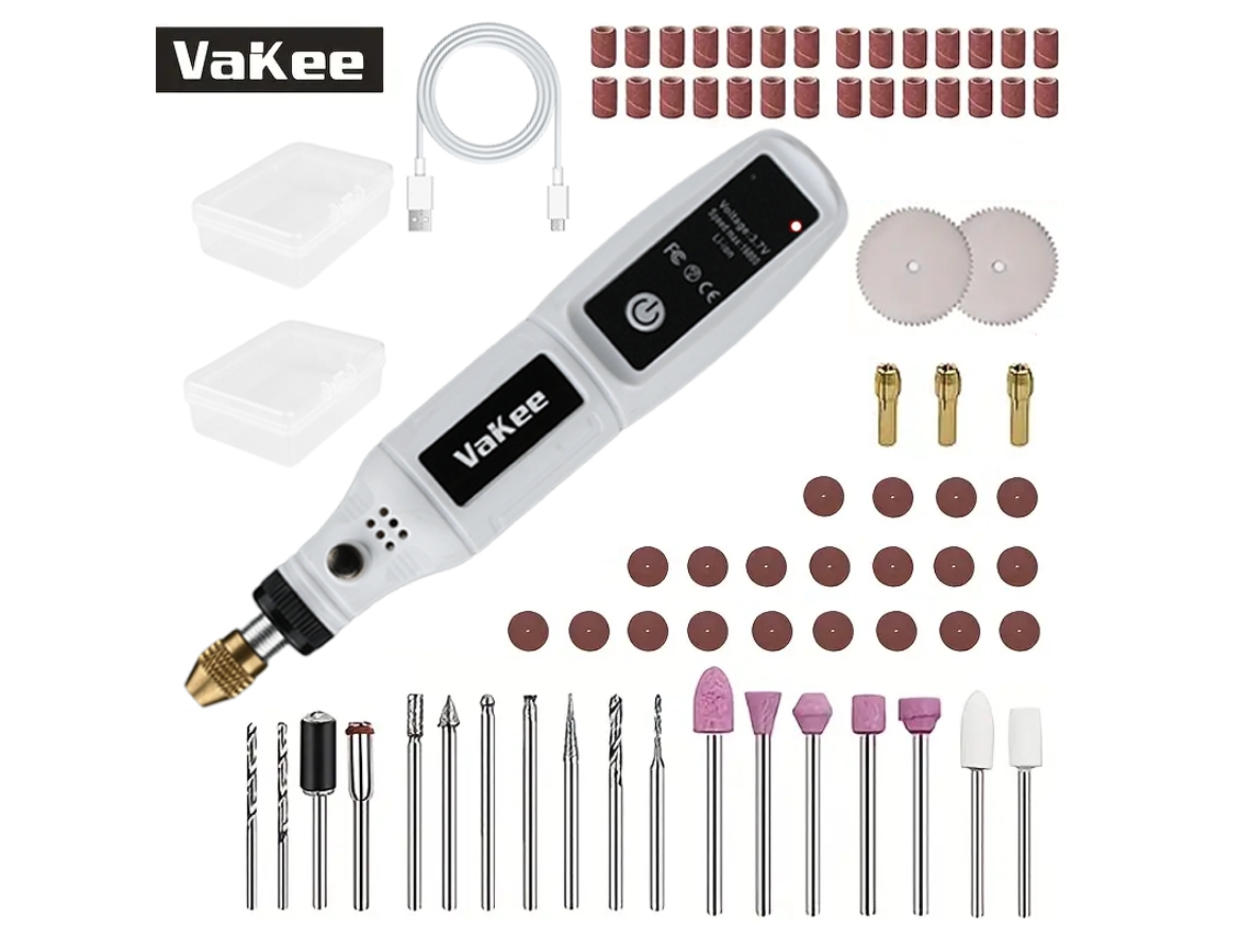 (blanco 3) Mini Taladro Recargable Usb, Herramienta Rotativa, Mini Pulidora