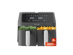 Evvo Freidora Sin Aceite Tasty Fryer 8l - Air Fryer Con 2800w, Dos Compartimentos, Tecnología Dual Cyclone, Panel Táctil, Multif