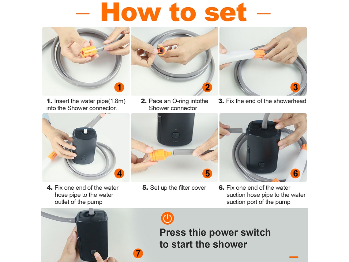 Ducha Eléctrica Portátil Para Camping Al Aire Libre Con Batería De 4400 Mah, Flujo De Agua Bifásico, Resistente Al Agua Ipx6.