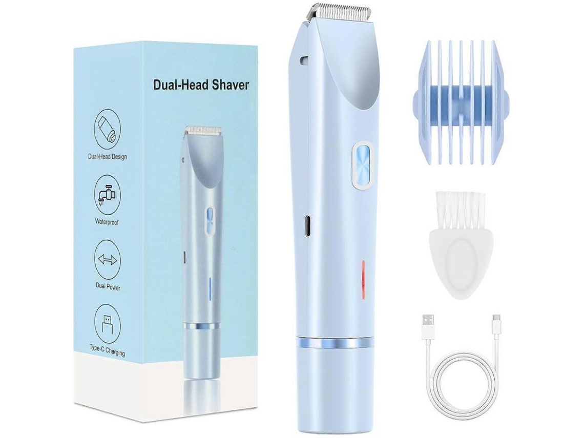 Rasoir Électrique Pour Femmes Tête Double, Tondeuse Bikini Électrique, Depilation Usage Humide Sec