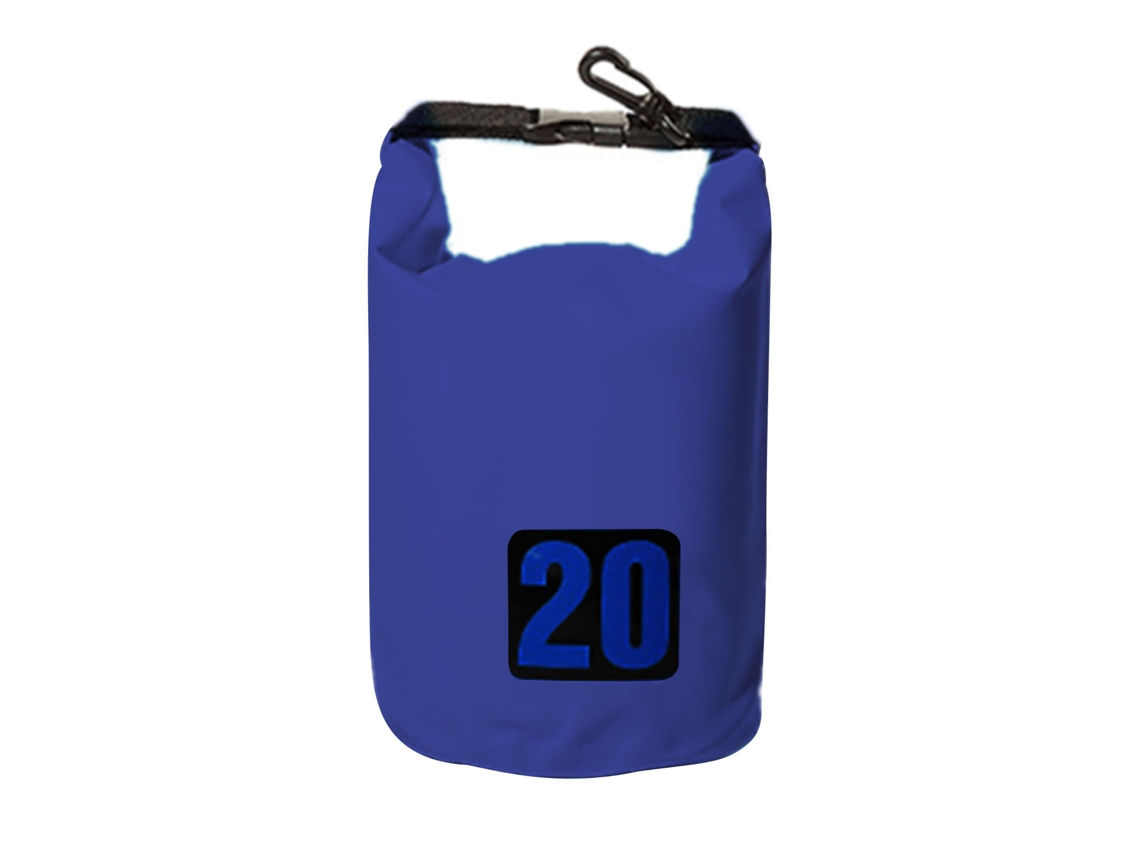 Bolsa impermeable seca de 20 litros, color azul oscuro, para rafting, camping, kayak, navegación y uso al aire libre.