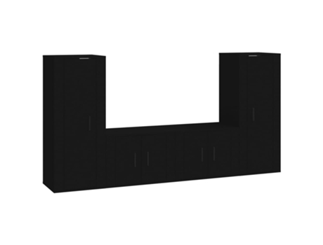 Conjunto 4 de muebles para TV VIDAXL madera contrachapada negro