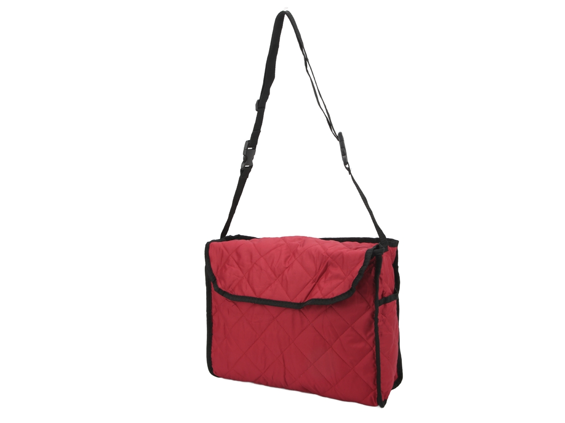 Bolsa De Almacenamiento Colgante Para Silla De Ruedas, Andador, Scooter, Acolchada De Algodón, Color Rojo Vino.