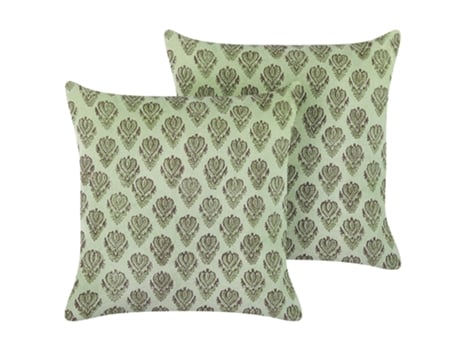 Conjunto de 2 cojines de terciopelo verde 45 x 45 cm BELIANI Rungia