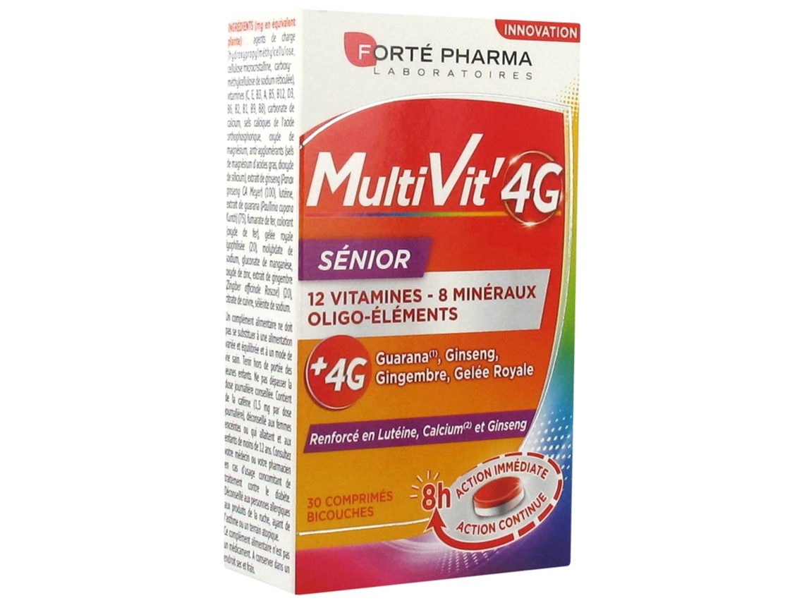 Multivit'4G Senior 30 Comprimidos Bicapas FORTÉ PHARMA