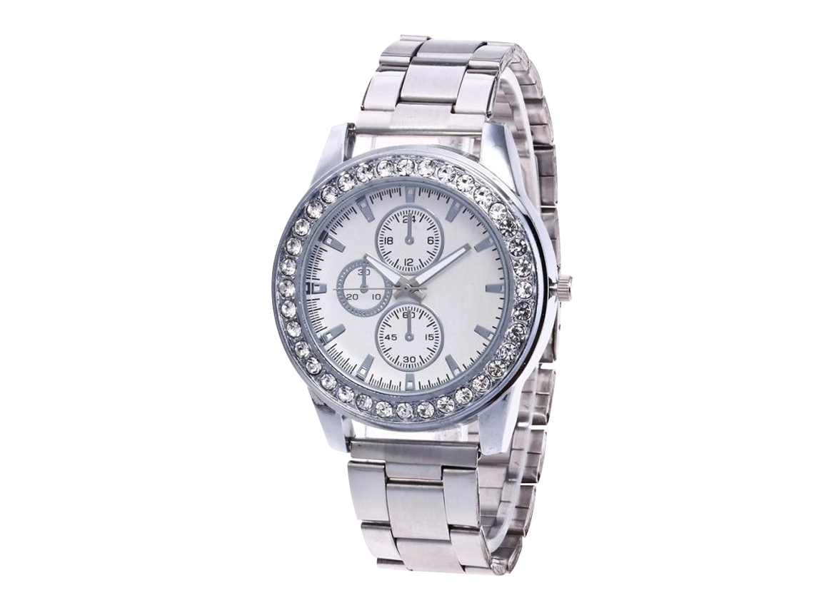 Reloj Analógico De Cuarzo Simple Con Correa De Acero Para Mujer Y Hombre (plata)