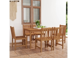 Juego de comedor de jardín de 2 piezas de madera maciza de teca Dkd Home Decor