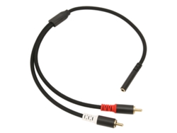 Cabo 3.5mm Fêmea Para 2 Rca Macho Estéreo Bidirecional Dourado Splitter 0.47m Para Celular Mp3 Alto-falante