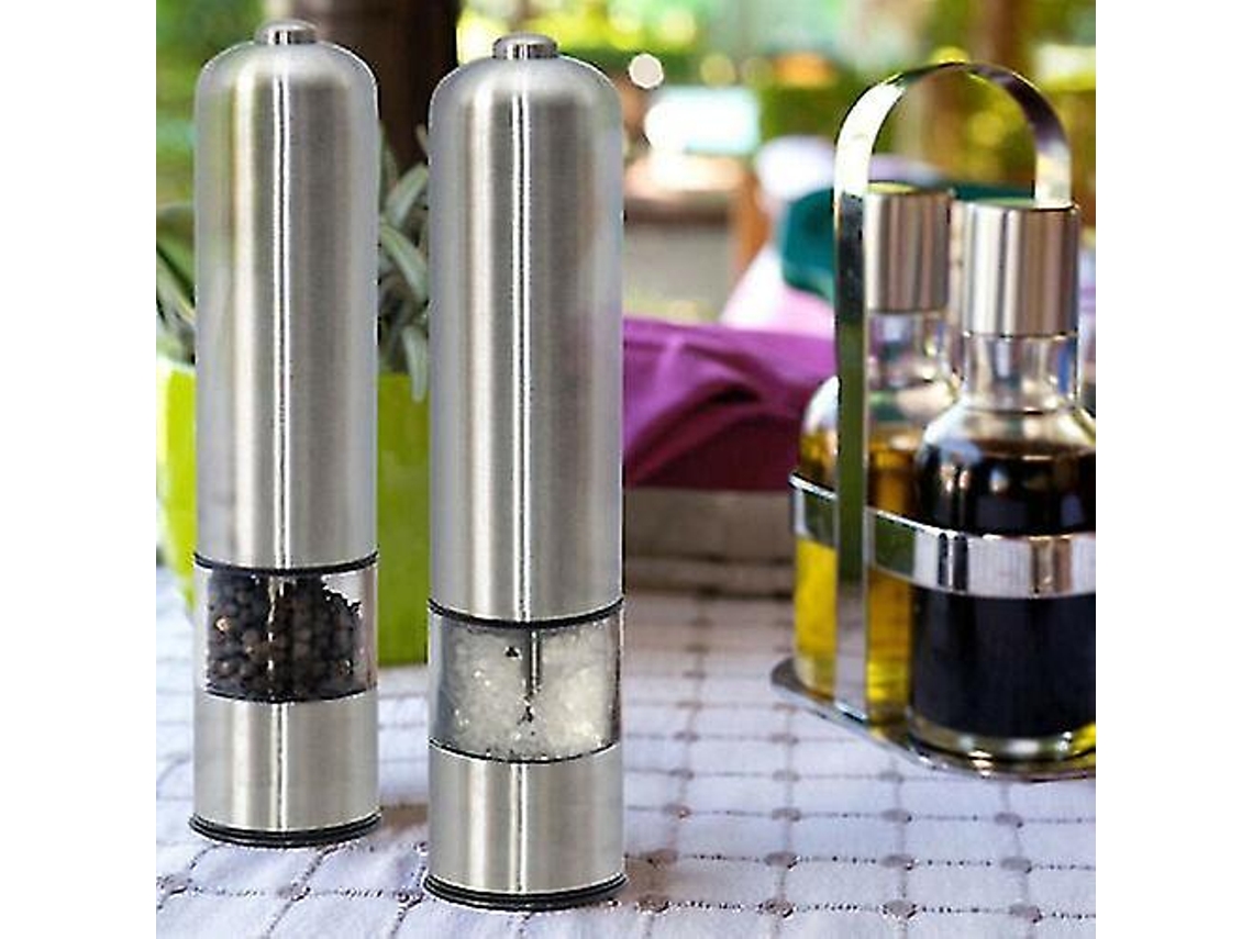 2 molinillos eléctricos de sal y pimienta de acero inoxidable Rosewell con luz