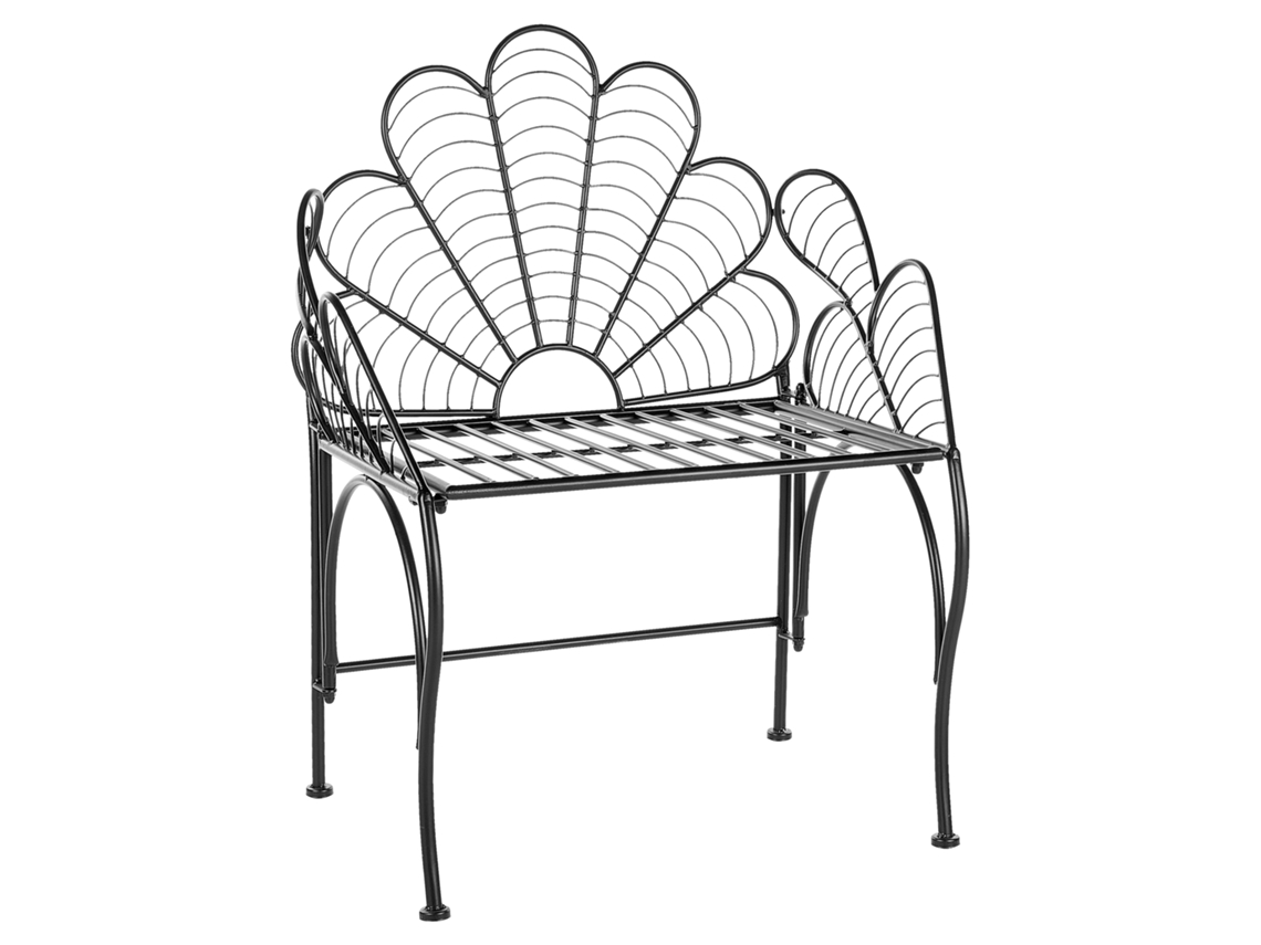 Silla de jardín BELIANI Liguria de Hierro Negro 71x49x91