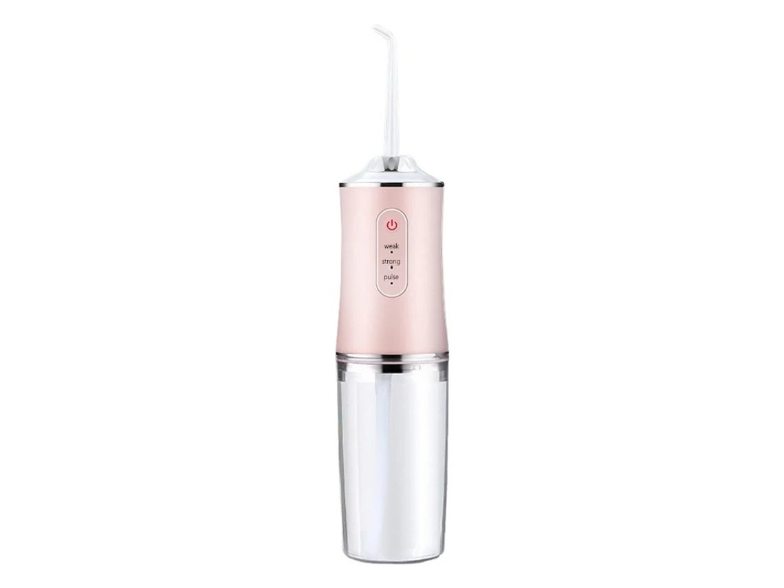 Irrigador bucal eléctrico portátil, hilo dental para limpieza bucal y dental, limpiador de dientes rosa, 4 boquillas Yizhood
