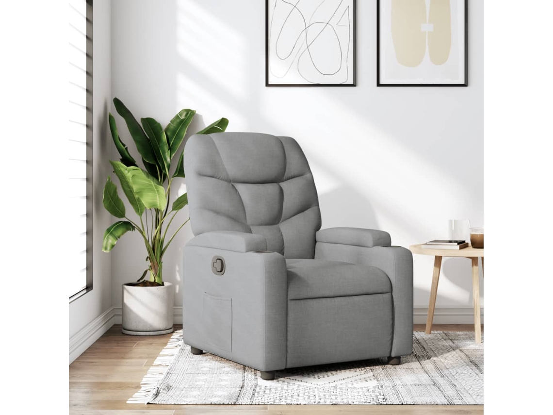 Sillón reclinable de tela gris claro DKD HOME DECOR