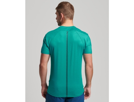 Camiseta para Hombre SUPERDRY (S - Poliéster - Azul)