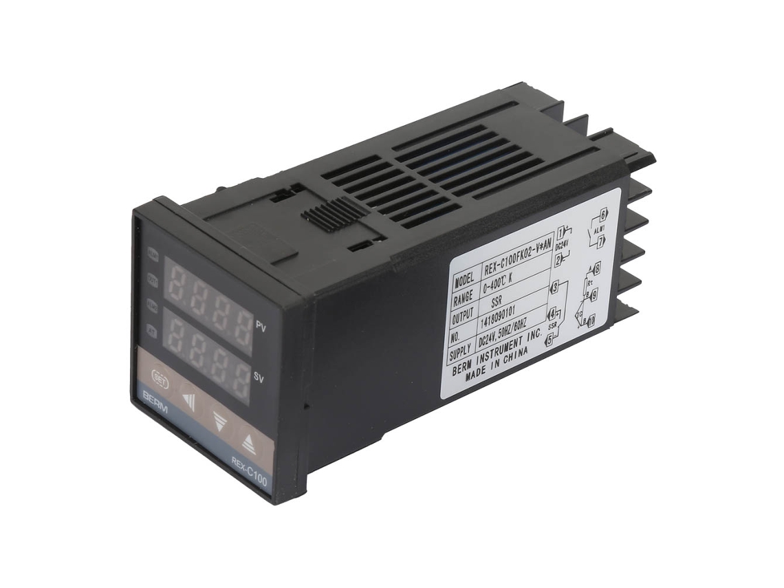 Controlador De Temperatura Rex C100fk02-v*an, Salida De Control Ssr, Pid, 0-400℃, Dc24v