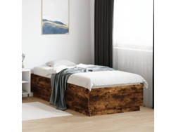 Estructura De Cama Madera De Ingeniería Roble Ahumado 90x200 Cm