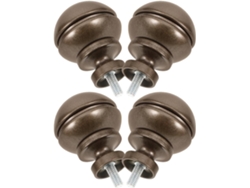 Remates Decorativos Para Barra De Cortina 14mm 9/16 Semi Esféricos Marrón Tapones Para Extremos De Barra De Cortina Accesorio Para Dec