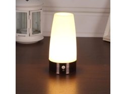 2026-lámpara De Mesa Linjou, Luz Nocturna Led Retro Con Sensor De Movimiento Inalámbrico Pir, Color Blanco, Redonda