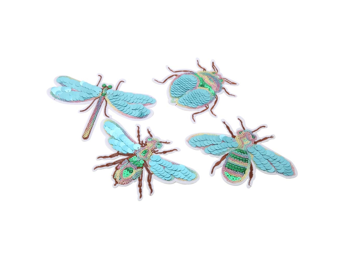 Pegatinas de insectos bordadas para decoración de ropa y costura personalizada.