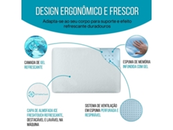 Almohada con Gel Refrigerante ClimaConfort ICE INPHYSIO Ergonómica y Antialérgica 60x40