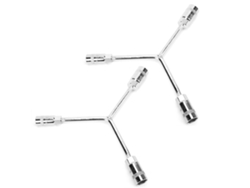 2 Piezas Llave De Tubo De 3 Vías Y Tipo Hexagonal Acero Cromo Vanadio Herramienta Manual Para Reparación De Coches